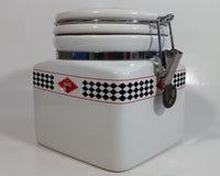 2003 Gibson Coca-Cola Coke Checkerboard Themed White Ceramic Food Canister