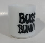 Vintage 1975 Warner Bros. Bugs Bunny Cartoon Character Eating a Carrot Milk Glass Coffee Mug Cup