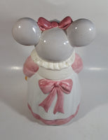 1990 House of Lloyd Grey Mouse in a Pink Dress Holding a Teddy Bear Ceramic Cookie Jar