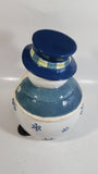 GKAO White and Blue Scarfed Snowman Ceramic Cookie Jar