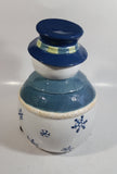 GKAO White and Blue Scarfed Snowman Ceramic Cookie Jar