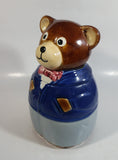 Businessman Bear in Blue Business Suit Ceramic Cookie Jar