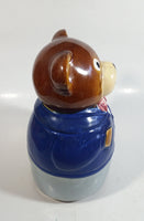 Businessman Bear in Blue Business Suit Ceramic Cookie Jar