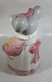 1990 House of Lloyd Grey Mouse in a Pink Dress Holding a Teddy Bear Ceramic Cookie Jar