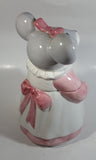 1990 House of Lloyd Grey Mouse in a Pink Dress Holding a Teddy Bear Ceramic Cookie Jar