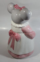 1990 House of Lloyd Grey Mouse in a Pink Dress Holding a Teddy Bear Ceramic Cookie Jar