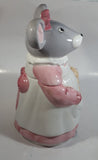 1990 House of Lloyd Grey Mouse in a Pink Dress Holding a Teddy Bear Ceramic Cookie Jar