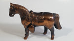 Vintage Horse Shaped Copper Finish Metal Coin Bank Carnival Prize