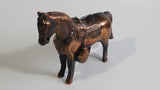 Vintage Horse Shaped Copper Finish Metal Coin Bank Carnival Prize