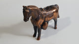 Vintage Horse Shaped Copper Finish Metal Coin Bank Carnival Prize