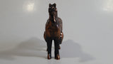 Vintage Horse Shaped Copper Finish Metal Coin Bank Carnival Prize
