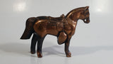 Vintage Horse Shaped Copper Finish Metal Coin Bank Carnival Prize
