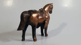 Vintage Horse Shaped Copper Finish Metal Coin Bank Carnival Prize