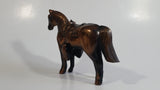 Vintage Horse Shaped Copper Finish Metal Coin Bank Carnival Prize