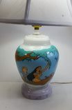 1990s Disney Animated Movie Film Pocahontas Cartoon Characters 18" Tall Milk Glass Lamp