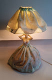 Vintage Mid Century Boudoir Lady Wearing Fabric Dress Lamp Light