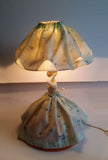 Vintage Mid Century Boudoir Lady Wearing Fabric Dress Lamp Light