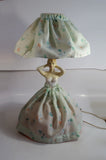 Vintage Mid Century Boudoir Lady Wearing Fabric Dress Lamp Light