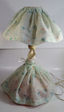 Vintage Mid Century Boudoir Lady Wearing Fabric Dress Lamp Light
