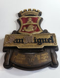 Extremely Rare Vintage San Miguel Imported Beer Pale Pilsner Light Cerveza Negra Dark 3D Medieval Castle Themed Hard Plastic Beer Sign 12" x 17 1/2"