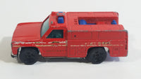 1998 Hot Wheels Fire Fighting Workhorses Rescue Ranger Red Fire Truck Die Cast Toy Car Vehicle - Blue lights 5DOT