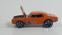 2010 Hot Wheels 1967 Chevrolet Camaro Orange Die Cast Toy Car Vehicle w/ Opening Hood