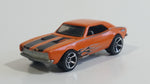 2010 Hot Wheels 1967 Chevrolet Camaro Orange Die Cast Toy Car Vehicle w/ Opening Hood