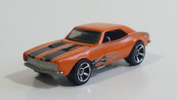 2010 Hot Wheels 1967 Chevrolet Camaro Orange Die Cast Toy Car Vehicle w/ Opening Hood