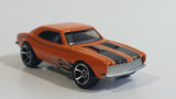 2010 Hot Wheels 1967 Chevrolet Camaro Orange Die Cast Toy Car Vehicle w/ Opening Hood