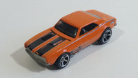 2010 Hot Wheels 1967 Chevrolet Camaro Orange Die Cast Toy Car Vehicle w/ Opening Hood