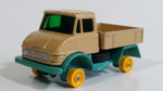 Vintage 1967 Lesney No. 49 Mercedes Benz Unimog Tan and Aqua Teal Die Cast Toy Car Vehicle Made in England