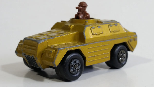 1973 Lesney Products Matchbox Rolamatics Stoat Yellow Brown Gold No. 28 Toy Car Army Military Scout Lookout Vehicle