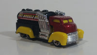 2012 Hot Wheels City Works Fast Gassin Fuel Truck Dark Red with Black Tank Die Cast Toy Car Vehicle