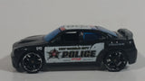 2010 Hot Wheels HW City Works Dodge Charger SRT8 Metalflake Black Police Cop Cruiser Die Cast Toy Car Emergency Rescue Vehicle