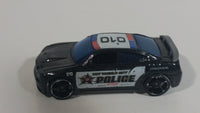 2010 Hot Wheels HW City Works Dodge Charger SRT8 Metalflake Black Police Cop Cruiser Die Cast Toy Car Emergency Rescue Vehicle