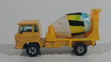 Vintage Yatming Cement Mixer Truck Yellow with White Mixing Barrel Die Cast Toy Car Vehicle