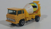 Vintage Yatming Cement Mixer Truck Yellow with White Mixing Barrel Die Cast Toy Car Vehicle