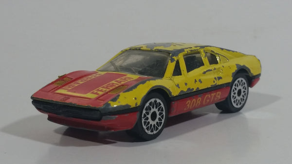 Vintage 1986 Matchbox No. 70 Ferrari 308 GTB Yellow and Red Die Cast Toy Race Car Vehicle