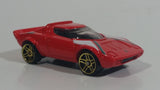 2002 Hot Wheels First Editions Lancia Stratos Red Die Cast Toy Car Vehicle