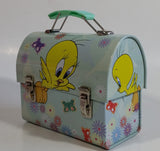 Warner Bros. Looney Tunes Tweety Bird Cartoon Character Small Light Green Tin Metal Lunch Box Carrying Case Container