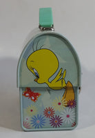 Warner Bros. Looney Tunes Tweety Bird Cartoon Character Small Light Green Tin Metal Lunch Box Carrying Case Container