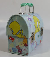 Warner Bros. Looney Tunes Tweety Bird Cartoon Character Small Light Green Tin Metal Lunch Box Carrying Case Container