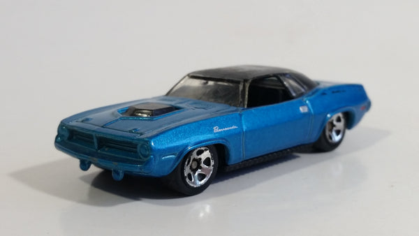 2006 Hot Wheels Mopar Madness '70 Plymouth Barracuda Hard Top Metalflake Blue Die Cast Toy Muscle Car Vehicle