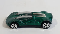 1999 Hot Wheels Double Cross Metalflake Dark Green Die Cast Toy Car Vehicle McDonald's Happy Meal 9/16