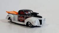 2001 Hot Wheels Harley Davidson Motor Cycles '40 Ford Truck White Black Die Cast Toy Car Vehicle