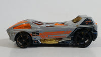 2012 Hot Wheels Thrill Racers Space Mega Thrust Night Burner Metalflake Light Grey Die Cast Toy Race Car Vehicle