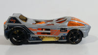 2012 Hot Wheels Thrill Racers Space Mega Thrust Night Burner Metalflake Light Grey Die Cast Toy Race Car Vehicle