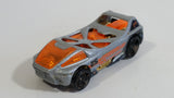 2012 Hot Wheels Thrill Racers Space Mega Thrust Night Burner Metalflake Light Grey Die Cast Toy Race Car Vehicle