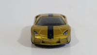 2013 Hot Wheels World Race Lamborghini Reventon Metalflake Gold Die Cast Toy Car Vehicle