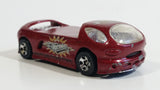 2001 Hot Wheels Skateboarders Deora II Dark Red Die Cast Toy Car Vehicle